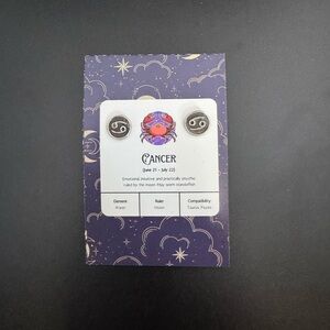 Cancer Zodiac Earrings .925 Sterling Silver